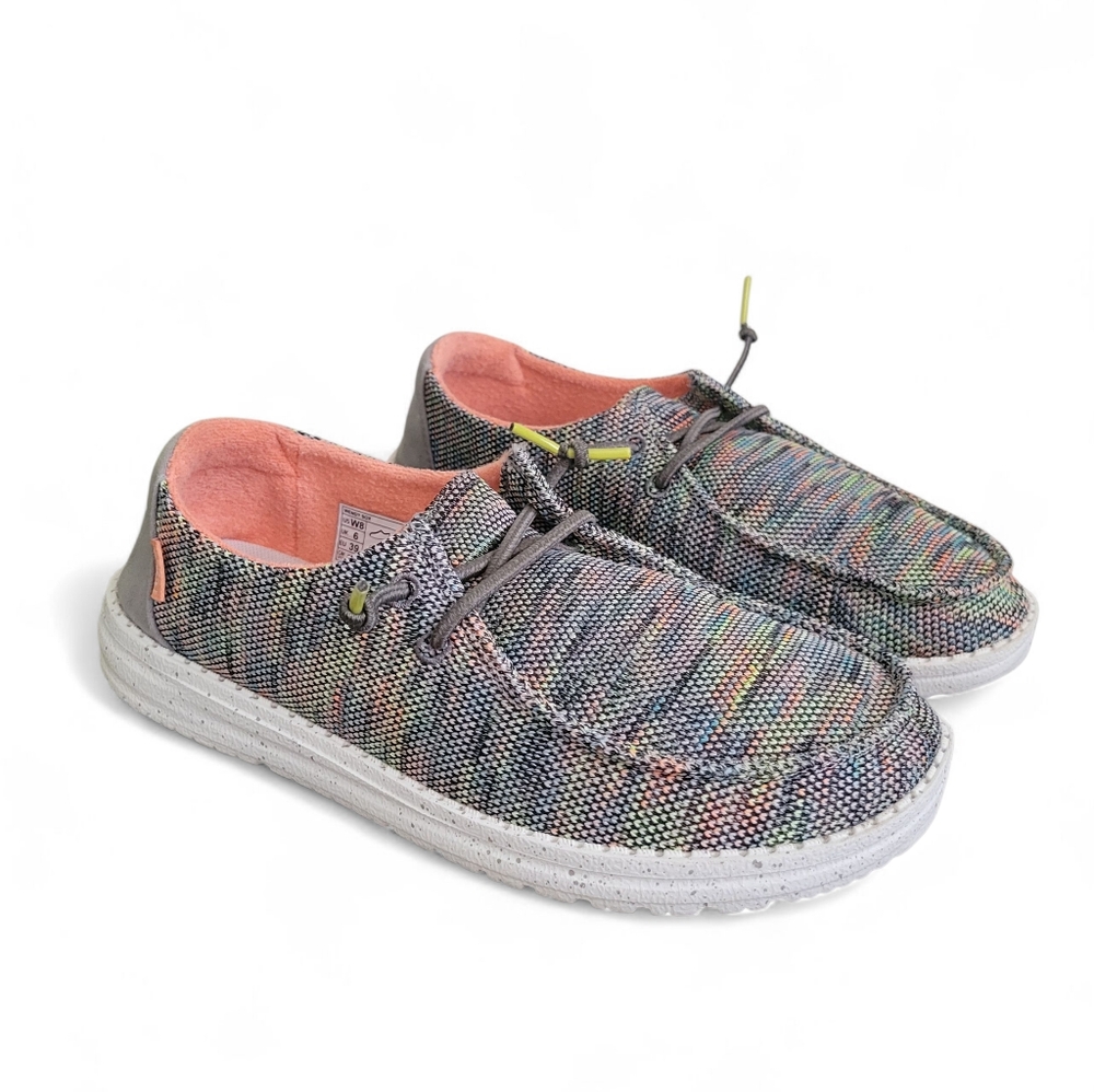 Hey Dude Wendy Sox Multicolor Gray Casual Sneakers - size 8